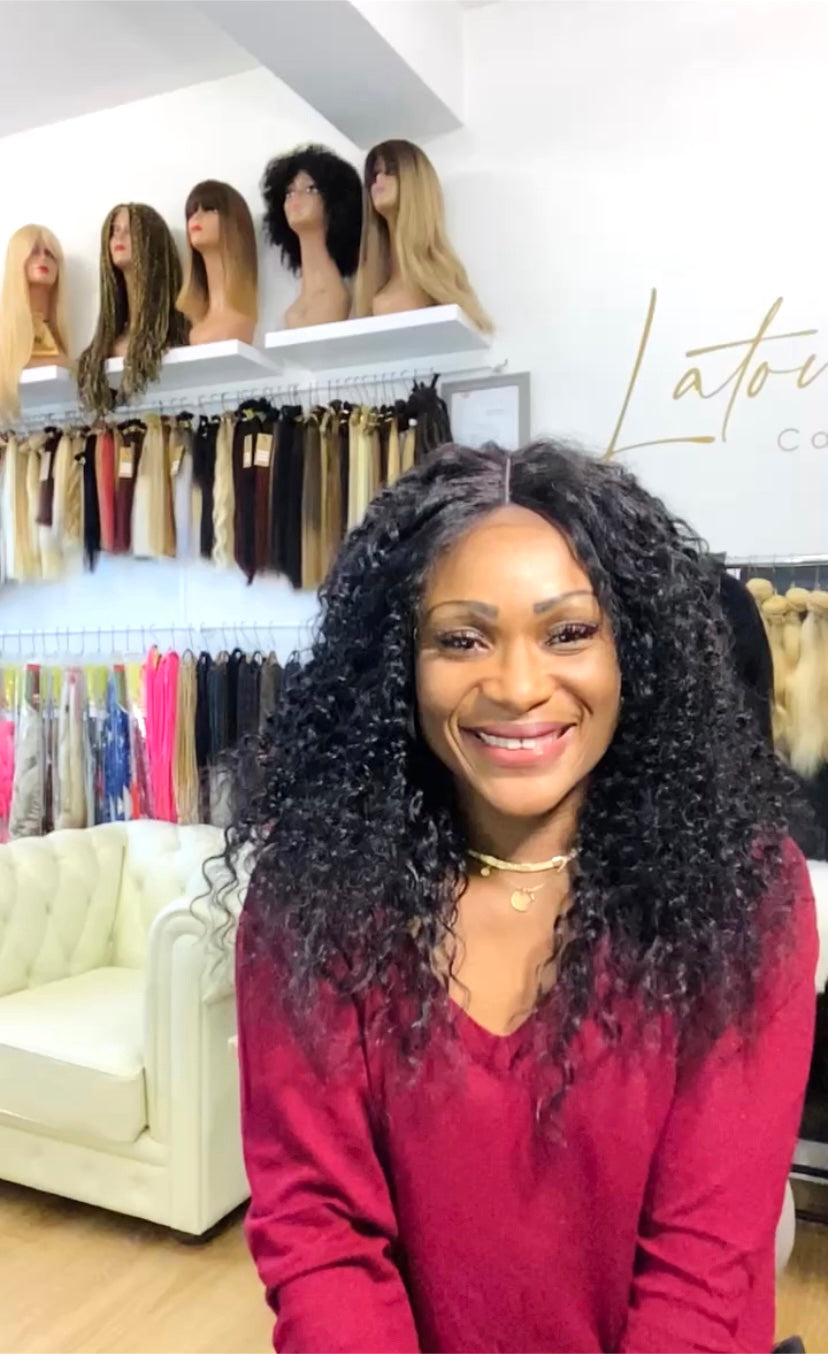 Perruque épais Frisée Lace Frontal 100% Virgin hair brésilien 8"(20cm) -30"(75cm)