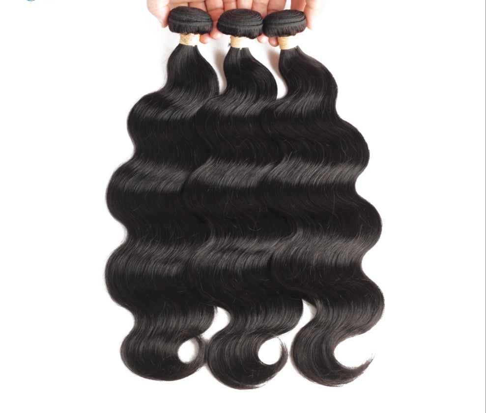 Tissage Body Wave cheveux Brésiliens 8"-26" non Rémy 100% Virgin Hair Vague