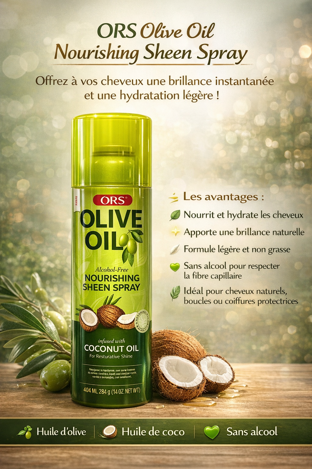 🌿 ORS Olive Oil Nourishing Sheen Spray