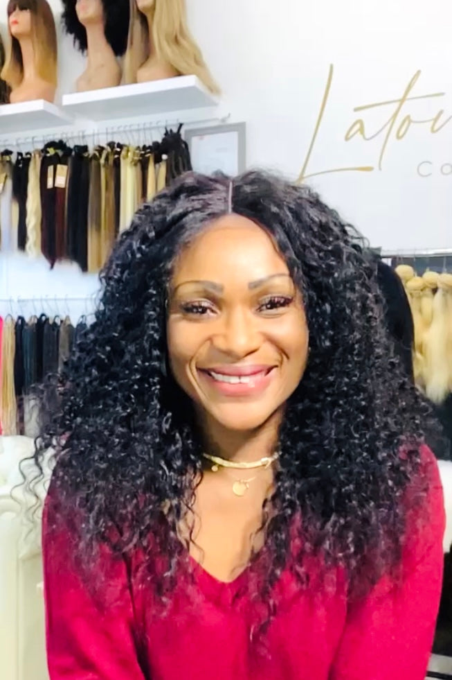 Perruque épais  Frisée Lace Frontal 100% Virgin hair  brésilien  8"(20cm) -30"(75cm)