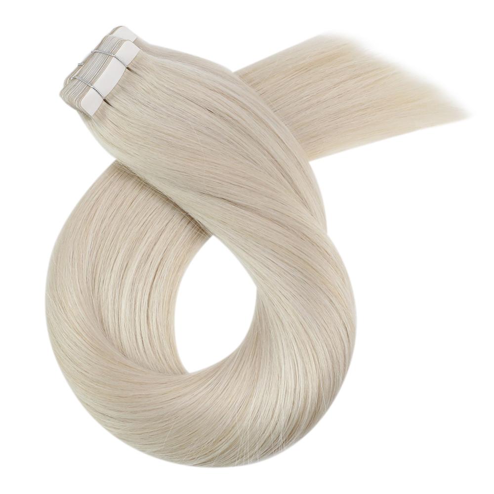 20 Extensions de cheveux Extensions Adhésives 100% Cheveux Vierges 40cm - 60cm