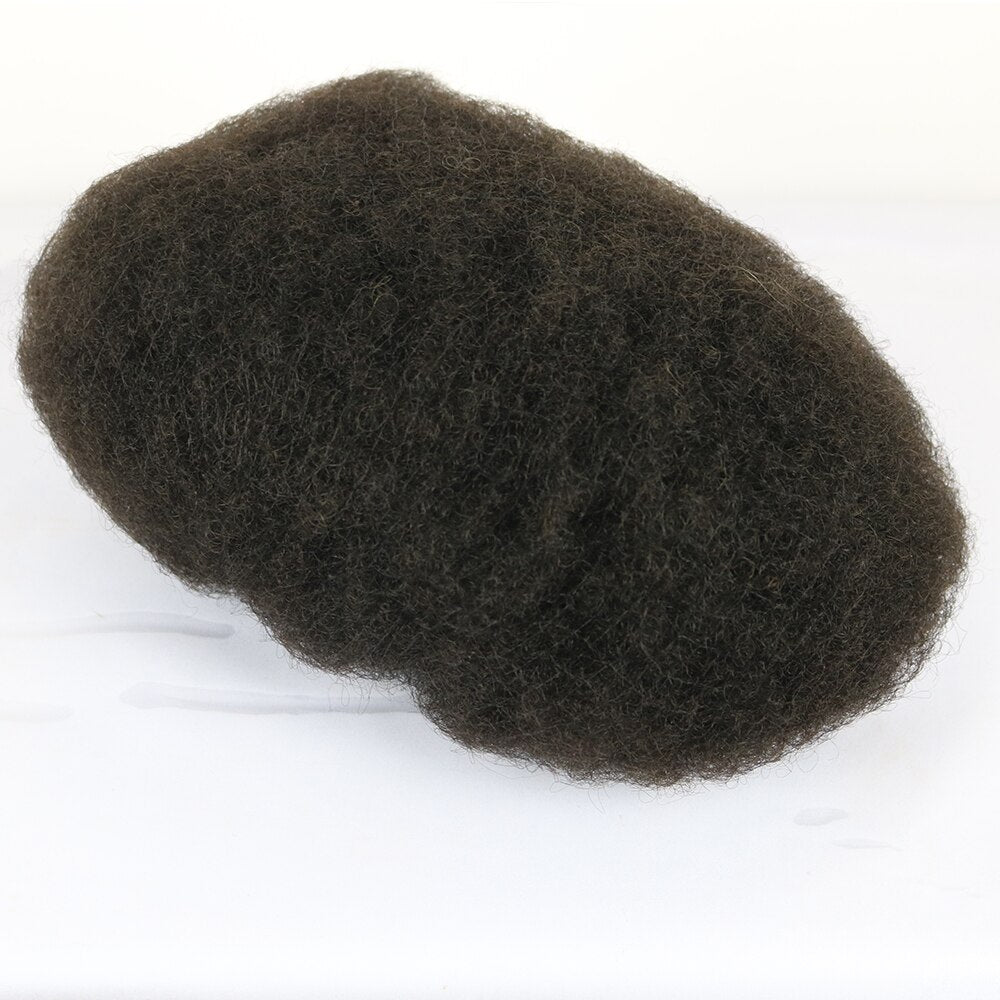 TOUPÉE HOMME AFRO CHEVEUX HUMAINS BRÉSILIENS REMY COULEUR NOIR 1 # ET NOIR1B #