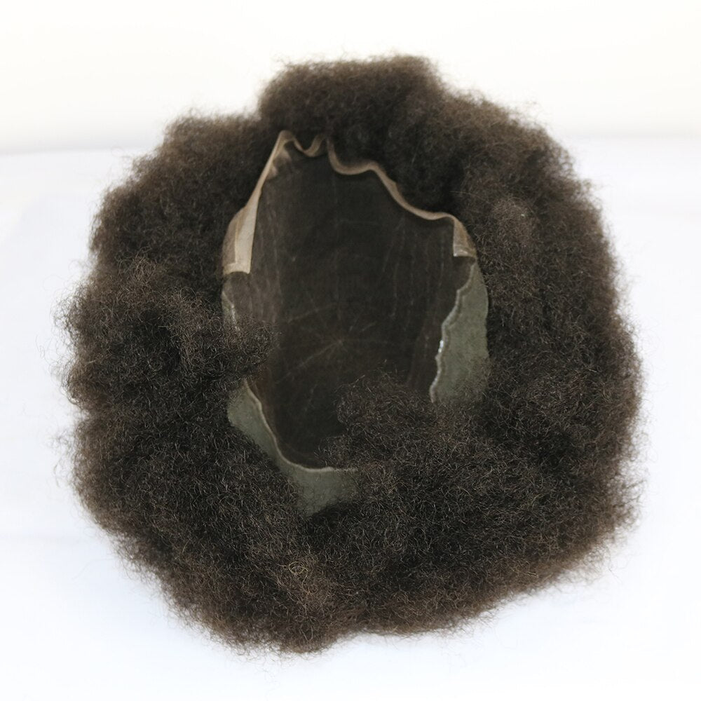 TOUPÉE HOMME AFRO CHEVEUX HUMAINS BRÉSILIENS REMY COULEUR NOIR 1 # ET NOIR1B #
