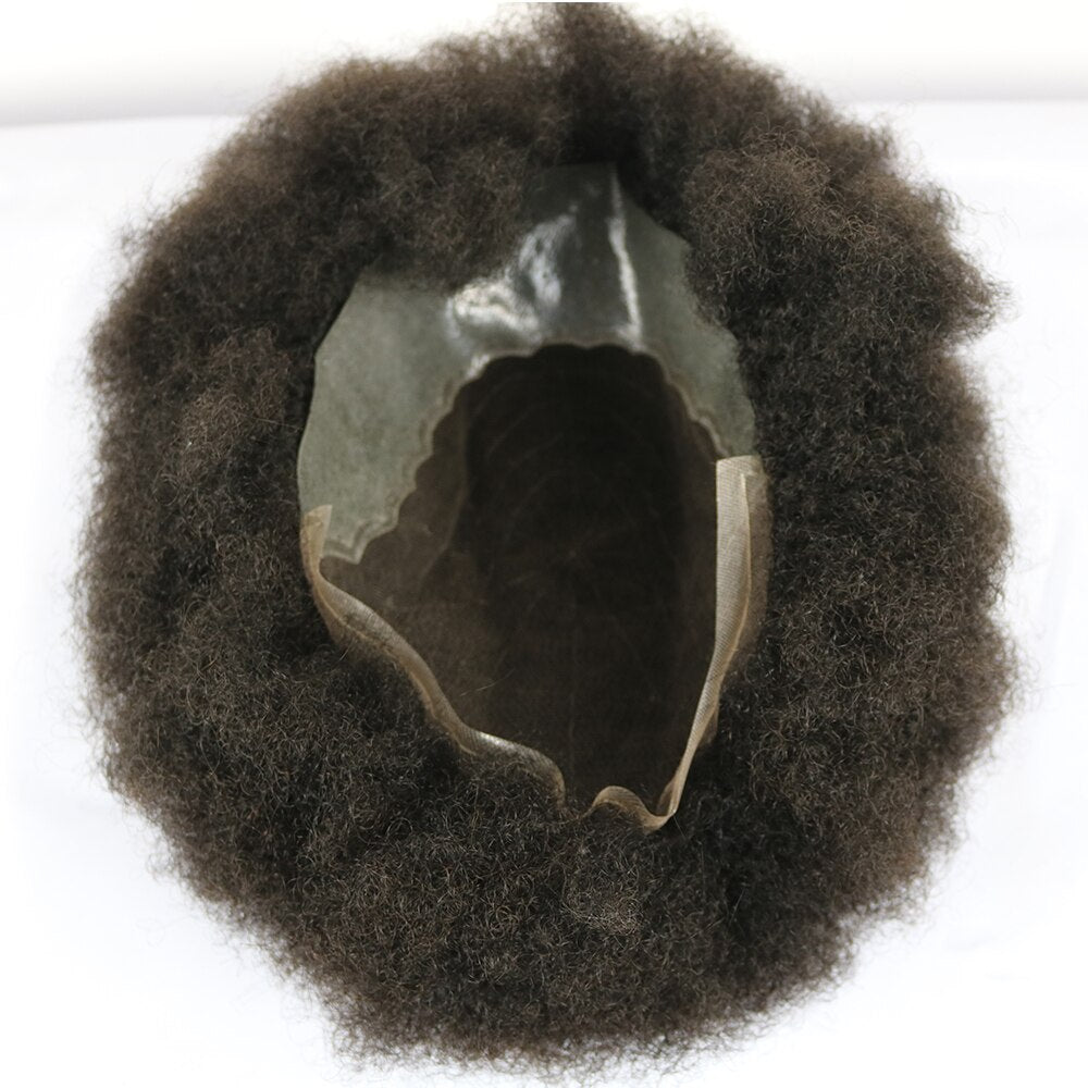 TOUPÉE HOMME AFRO CHEVEUX HUMAINS BRÉSILIENS REMY COULEUR NOIR 1 # ET NOIR1B #