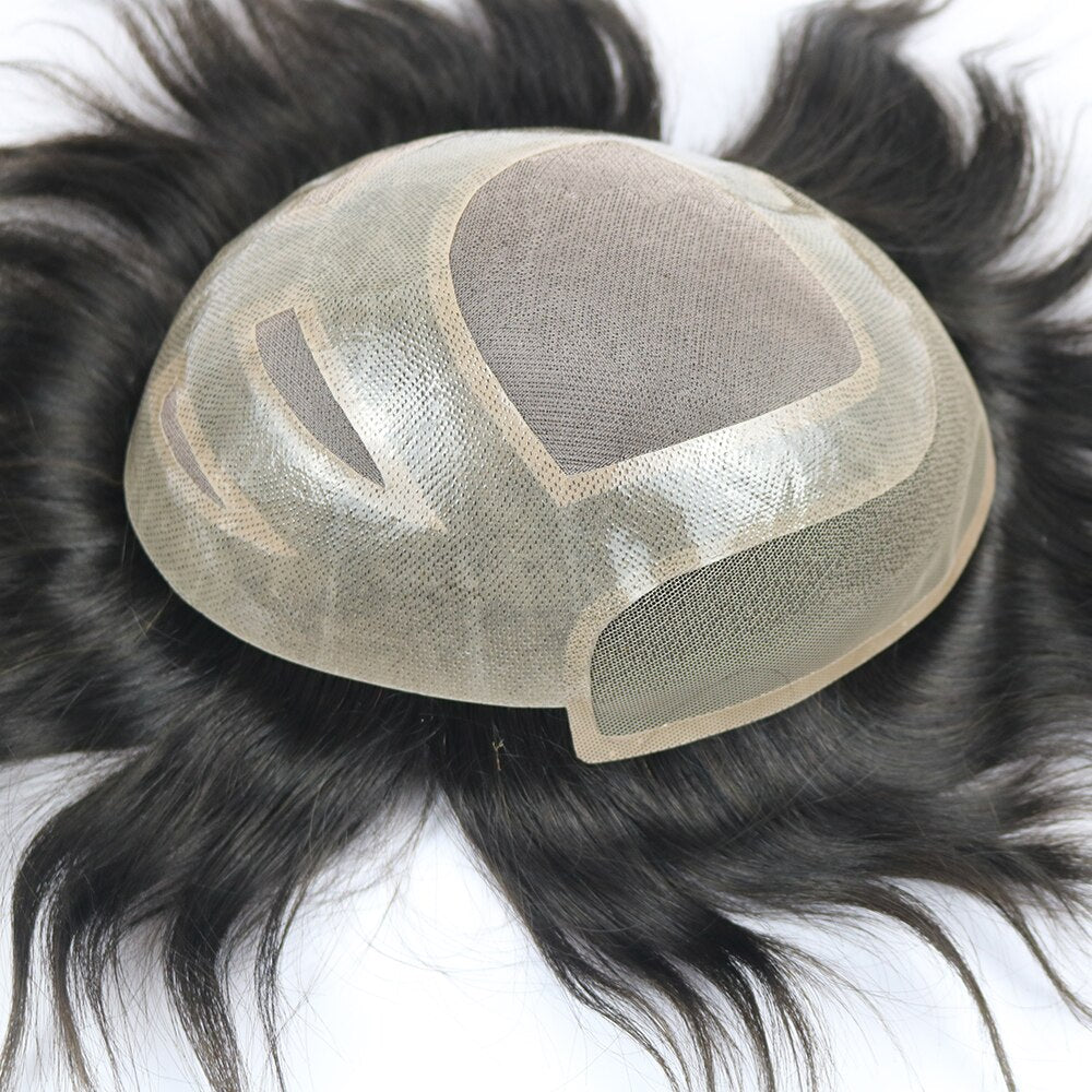 TOUPEE HOMME CHEVEUX HUMAINS BRESILIENS COULEUR 10 "x 8" # 2