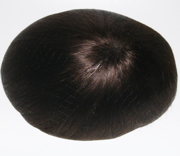 TOUPÉE  HOMME CHEVEUX HUMAINS BRÉSILIENS 10" x 8" COULEUR #2