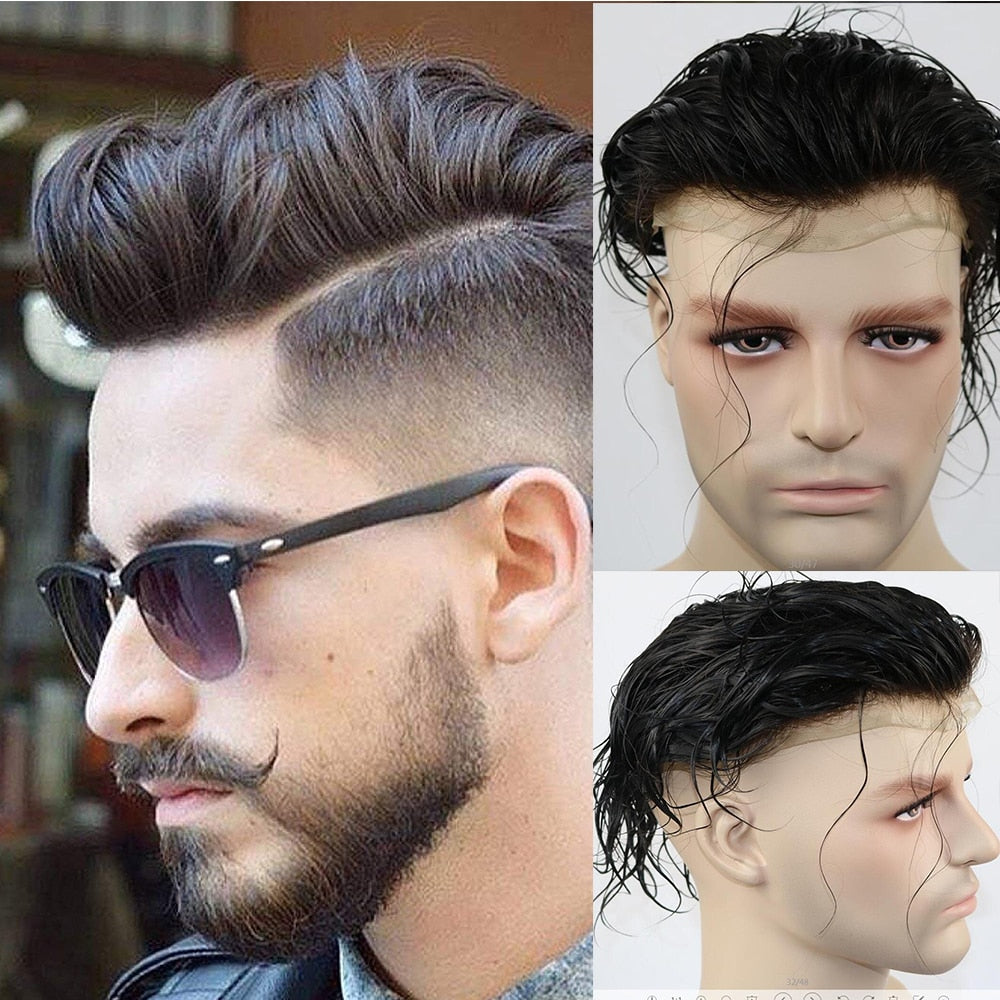 TOUPET HOMME STYLÉ INDIEN CHEVEUX 100% VIERGE