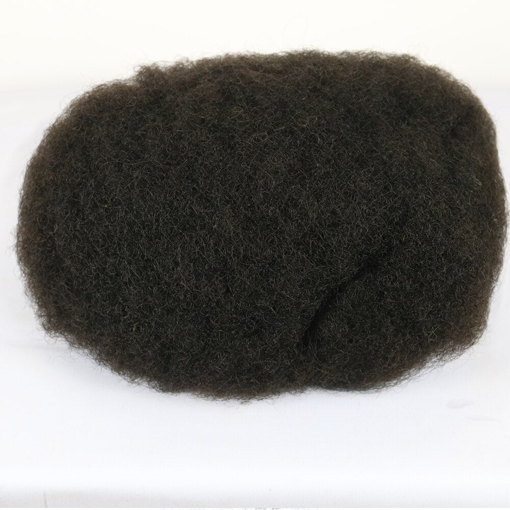 TOUPÉE HOMME AFRO CHEVEUX HUMAINS BRÉSILIENS REMY COULEUR NOIR 1 # ET NOIR1B #