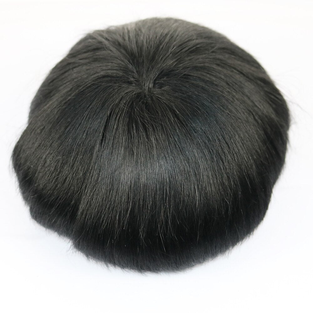 SimBeauty Full PU Men toupee Durable 0.06-0.08mm Peau Naturel à la recherche de Remy Cheveux Hommes Perruque Cheveux Humains Full PU Remplacements Toupee