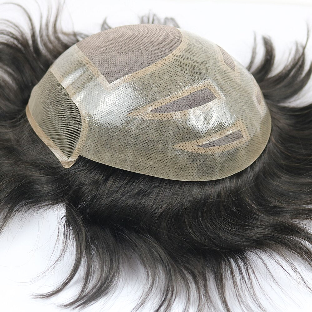TOUPEE HOMME CHEVEUX HUMAINS BRESILIENS COULEUR 10 "x 8" # 2