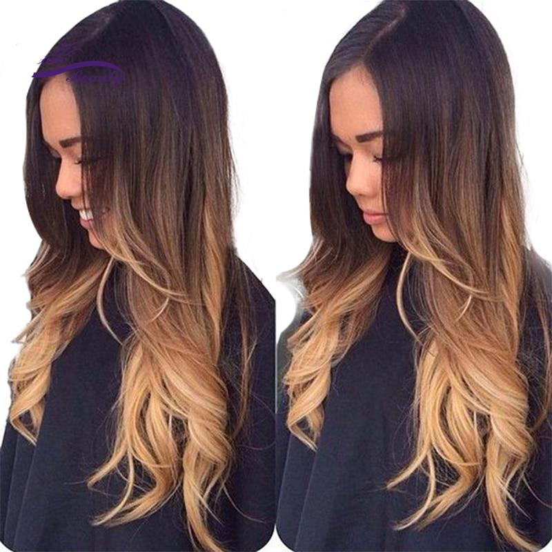 Perruque 100% Virgin Hair humain de rêve Rêve Rémy cheveux ondulés 4/27 péruviens 130% Densité 10 "-26pouces