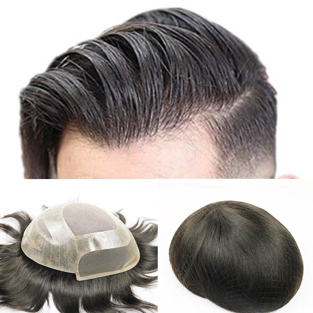 TOUPEE HOMME CHEVEUX HUMAINS BRESILIENS COULEUR 10 "x 8" # 2