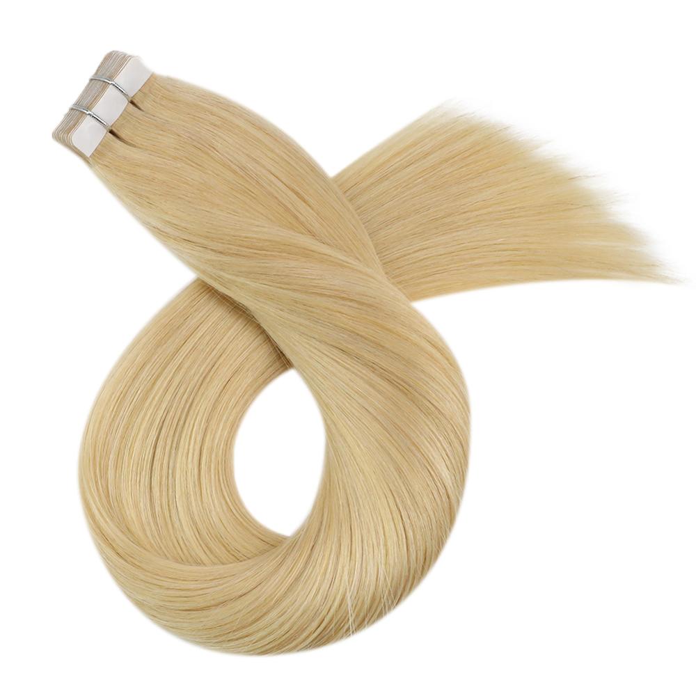 20 Extensions de cheveux Adhésive brésiliens 100% Virgin Hair 30cm - 60cm couleur blond # 613